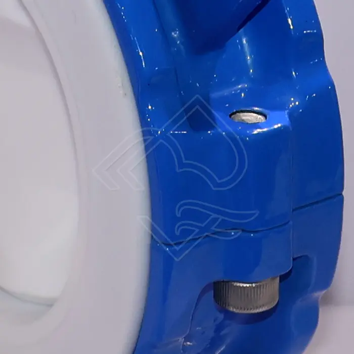 API 609 Carbon Steel Split Body Manual Type Fully PTFE Lined Wafer Type Butterfly Valve