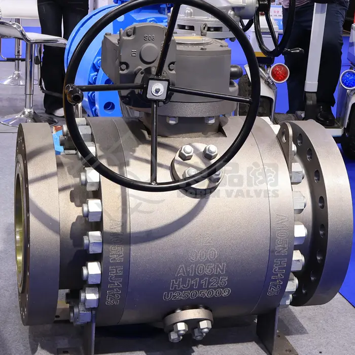 API 6D SIDE ENTRY FLANGED GEAR OPERATED FORGED STEEL BALL VALVE